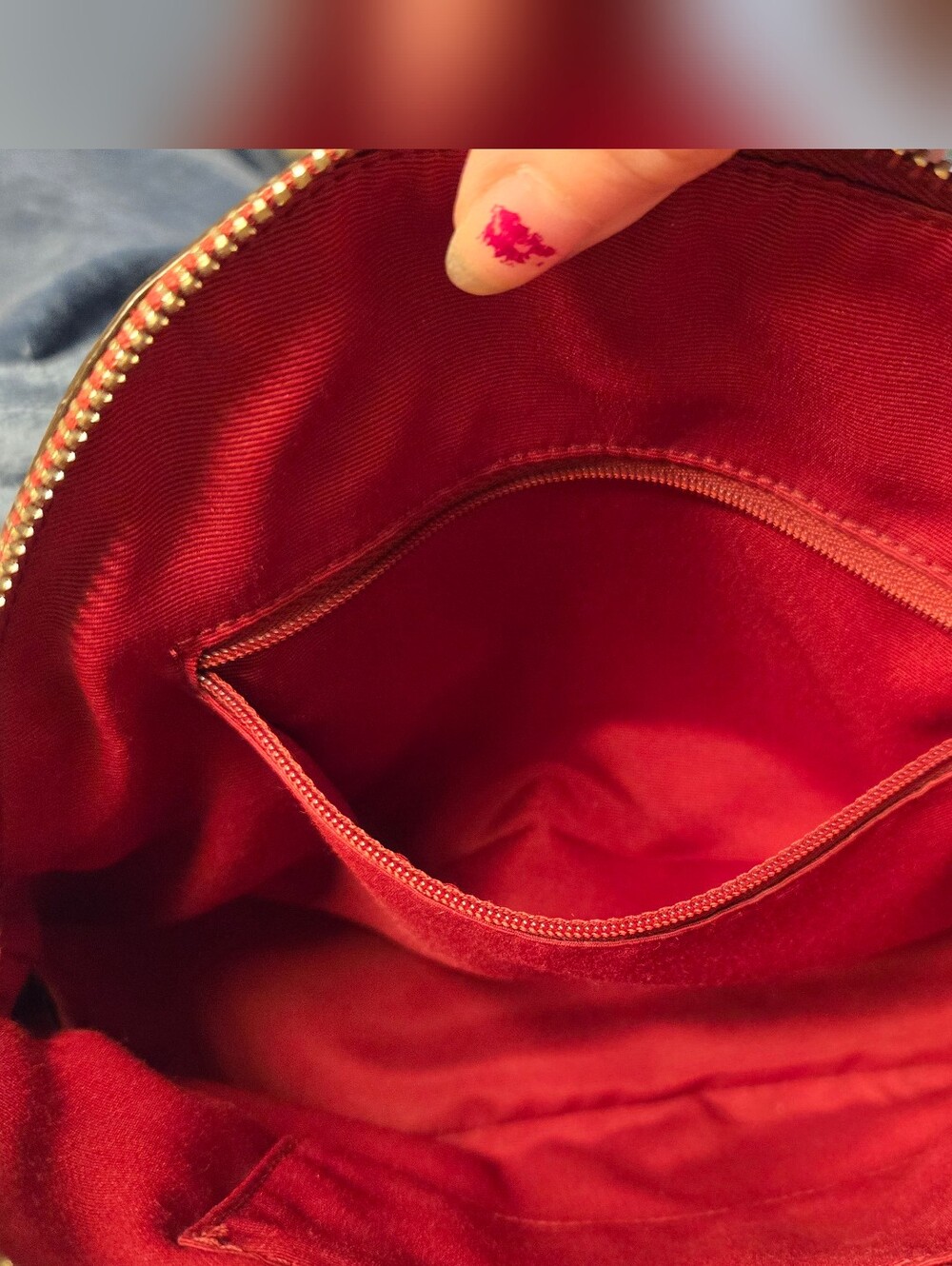 Coach Mini Peyton Domed Saffiano Leather Crossbody Bag Style F32582 True Red - Picture 9 of 10